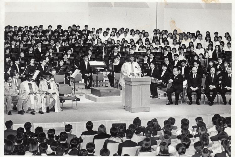 Former UoN V.C Prof.Gichaga Addresses Staff & Students at SOKA University, Japan (1993)
