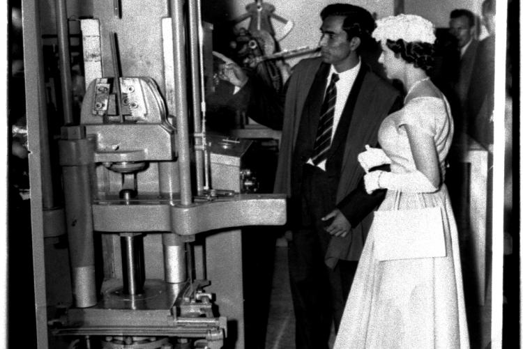 Princess Margaret Touring the UoN Mechanical Engineering Labs (1956)
