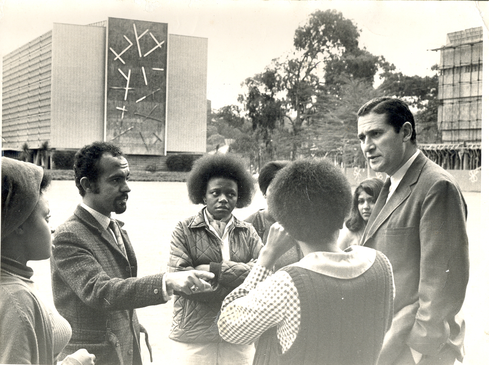 UoN Lecturer, Mr. Sheriff Engaging Students (Main Campus) 1970