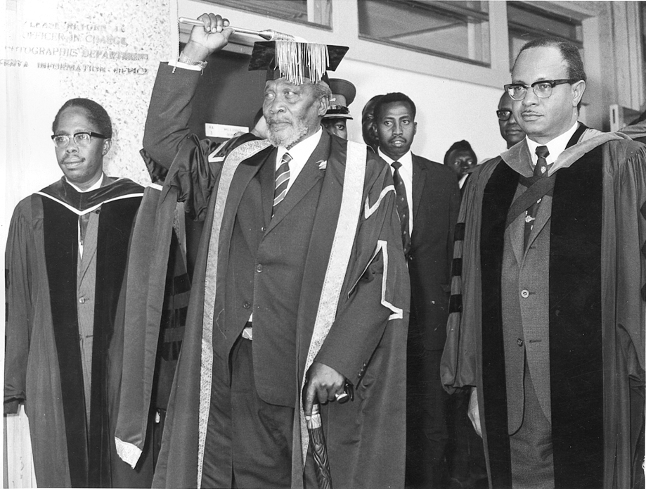 President Jomo Kenyatta taking a salute at UON (12-Mar-1968)