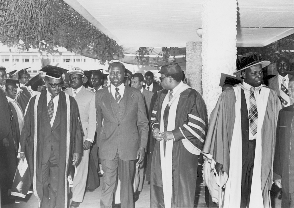 President Moi arriving at the University of Nairobi to be installed as the Chancellor of the University (24-11-78)